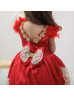 Red Beaded High Low Flower Girl Dress Birthday Dress Red Beaded High Low Flower Girl Dress Birthday Dress